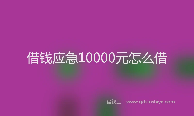 借钱应急10000元怎么借
