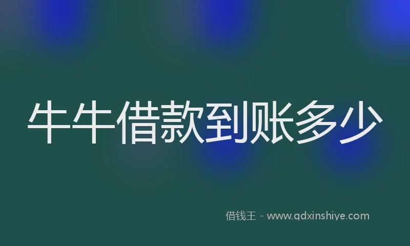 牛牛借款到账多少