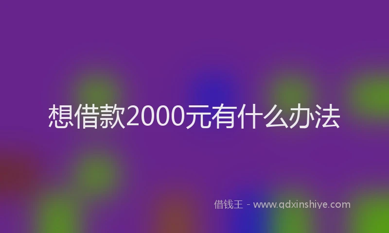 想借款2000元有什么办法