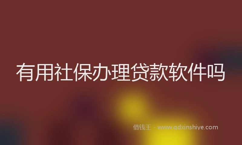 有用社保办理贷款软件吗