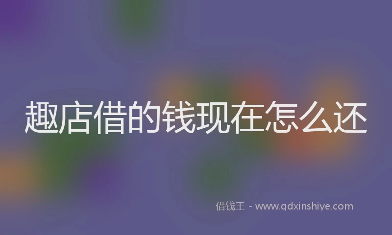 趣店借的钱现在怎么还
