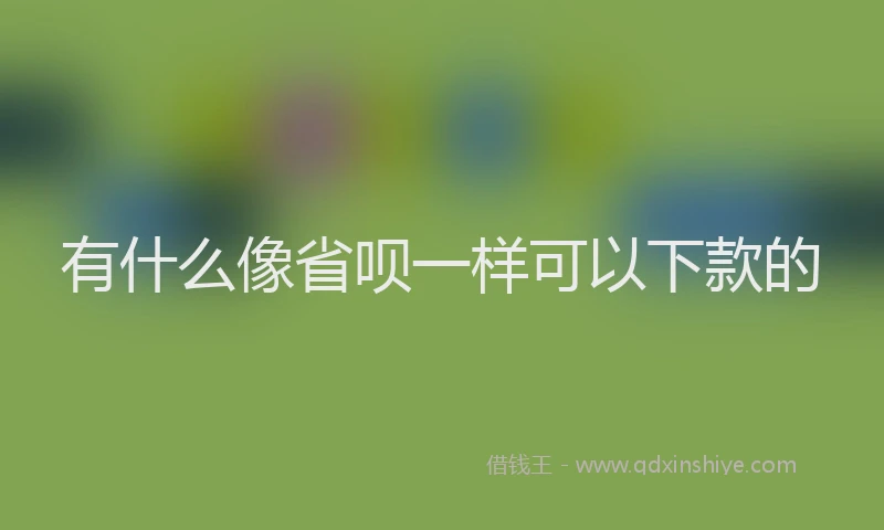 有什么像省呗一样可以下款的