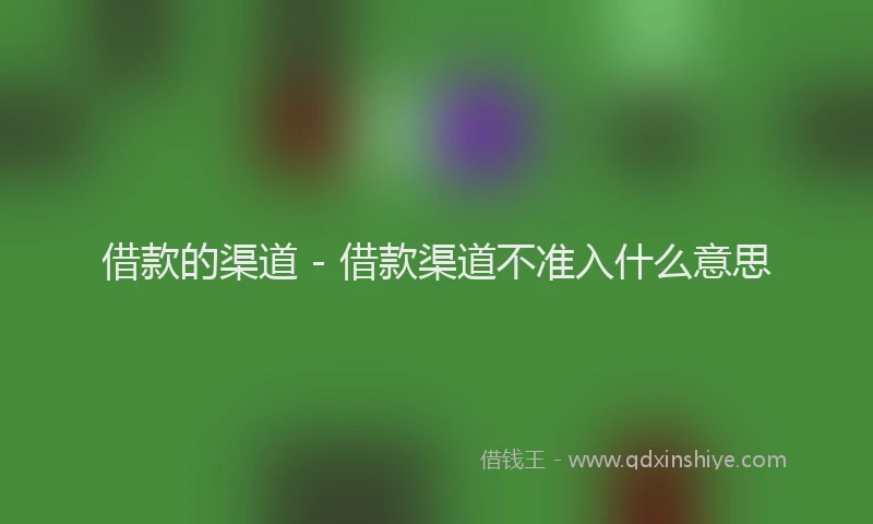 借款的渠道 - 借款渠道不准入什么意思