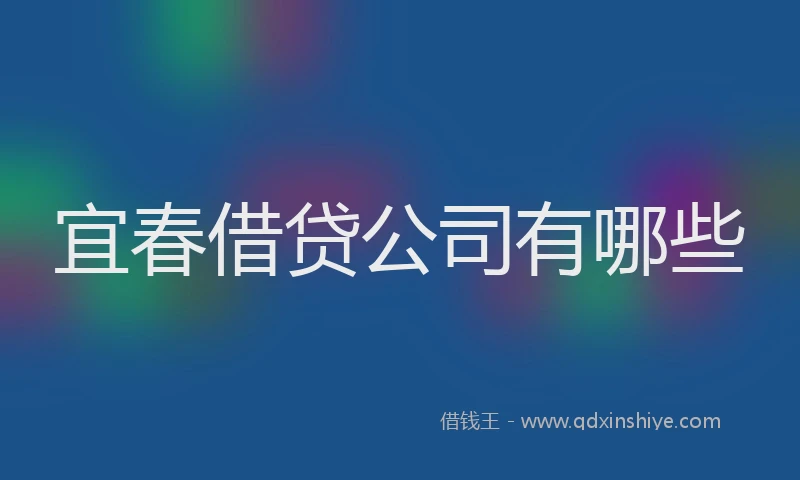 宜春借贷公司有哪些
