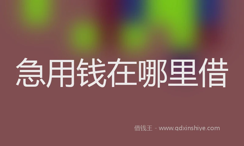 急用钱在哪里借