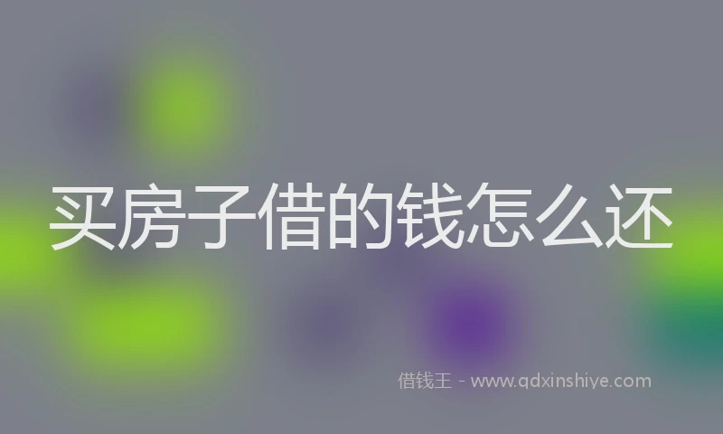 买房子借的钱怎么还