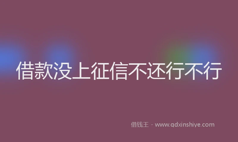 借款没上征信不还行不行
