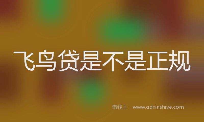 飞鸟贷是不是正规