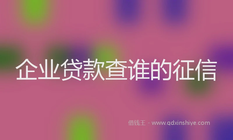 企业贷款查谁的征信