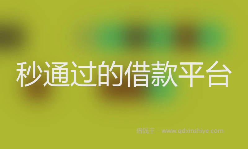 秒通过的借款平台