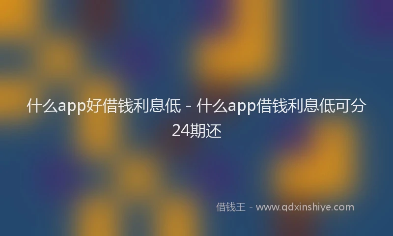什么app好借钱利息低 - 什么app借钱利息低可分24期还