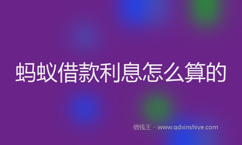 蚂蚁借款利息怎么算的