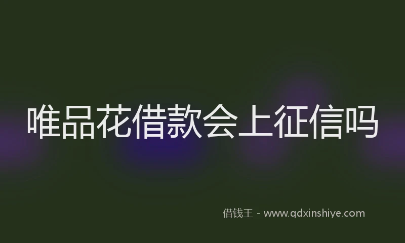 唯品花借款会上征信吗