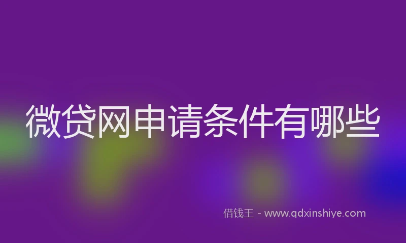 微贷网申请条件有哪些
