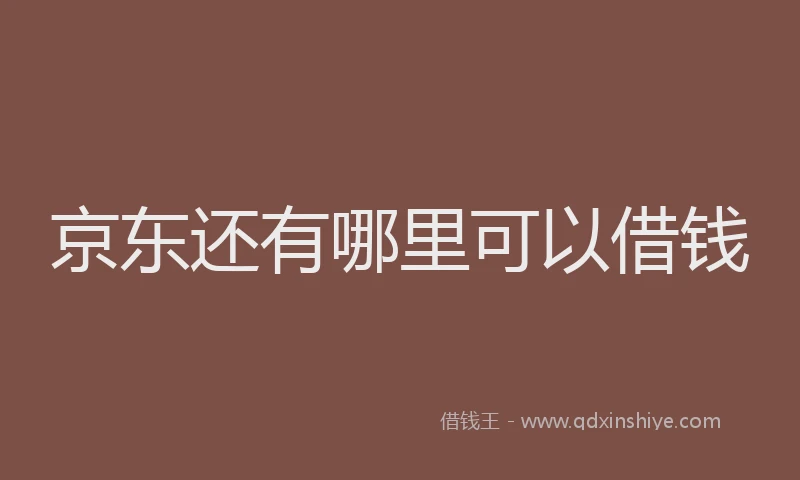 京东还有哪里可以借钱