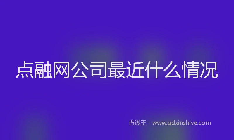 点融网公司最近什么情况