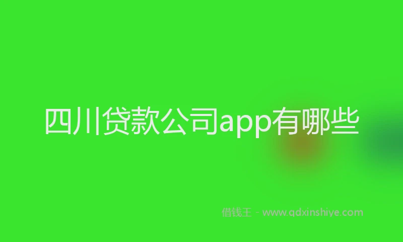 四川贷款公司app有哪些