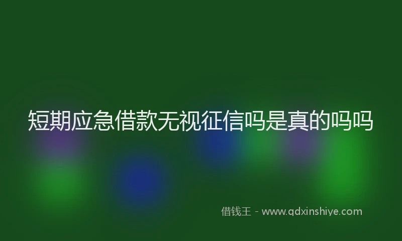 短期应急借款无视征信吗是真的吗吗