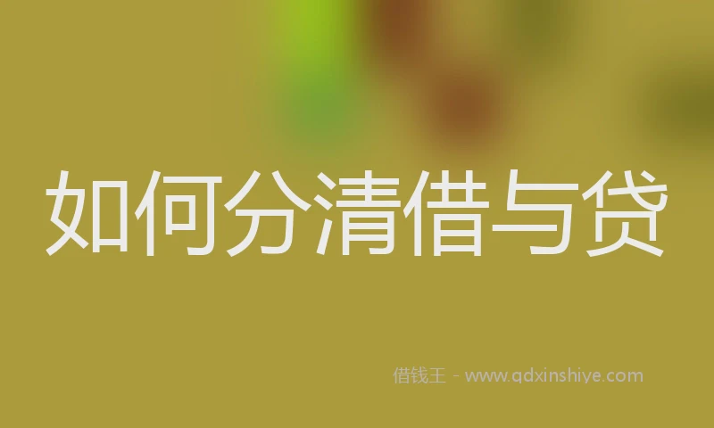 如何分清借与贷