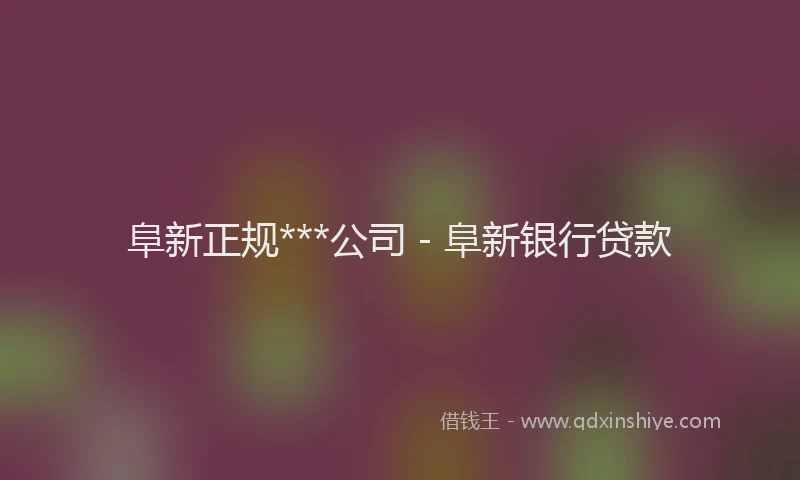 阜新正规***公司 - 阜新银行贷款