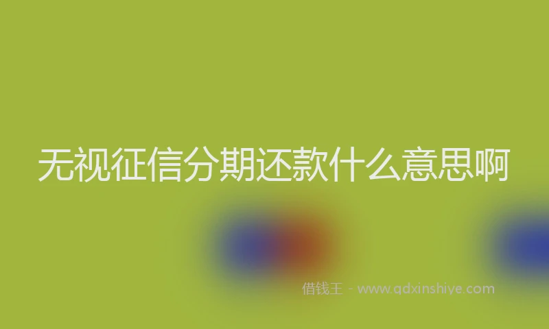 无视征信分期还款什么意思啊