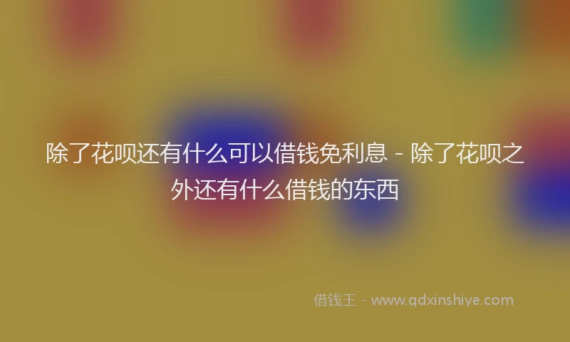 除了花呗还有什么可以借钱免利息 - 除了花呗之外还有什么借钱的东西