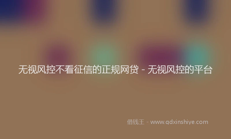 无视风控不看征信的正规网贷 - 无视风控的平台