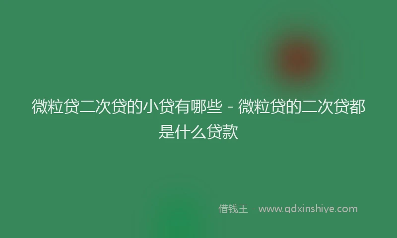 微粒贷二次贷的小贷有哪些 - 微粒贷的二次贷都是什么贷款