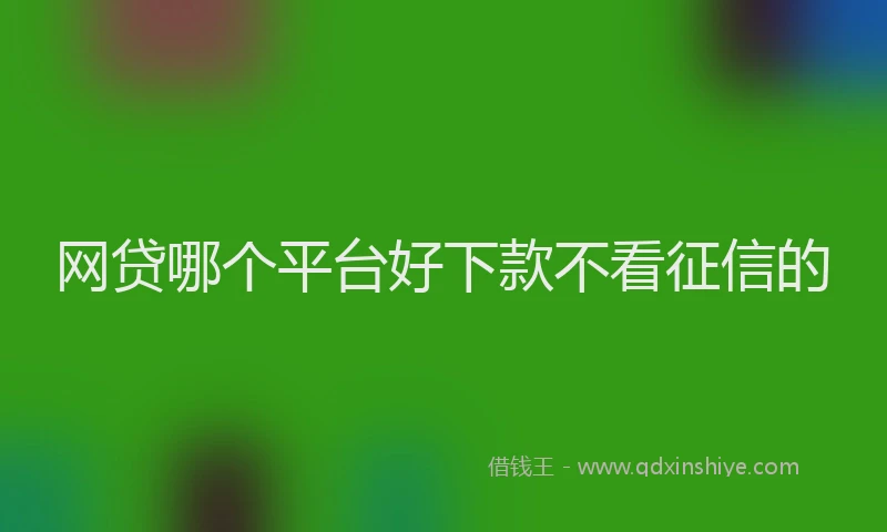 网贷哪个平台好下款不看征信的