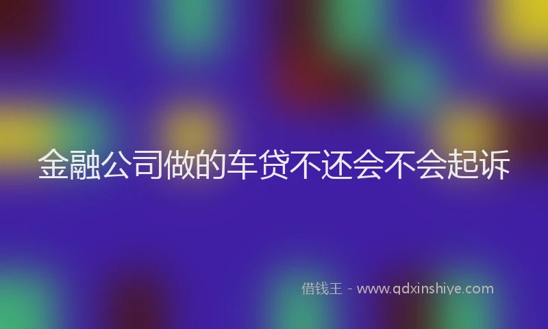 金融公司做的车贷不还会不会起诉