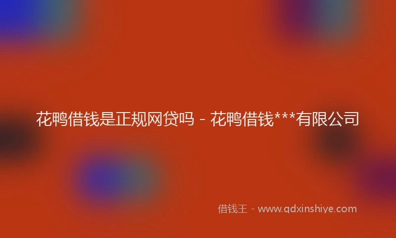 花鸭借钱是正规网贷吗 - 花鸭借钱***有限公司