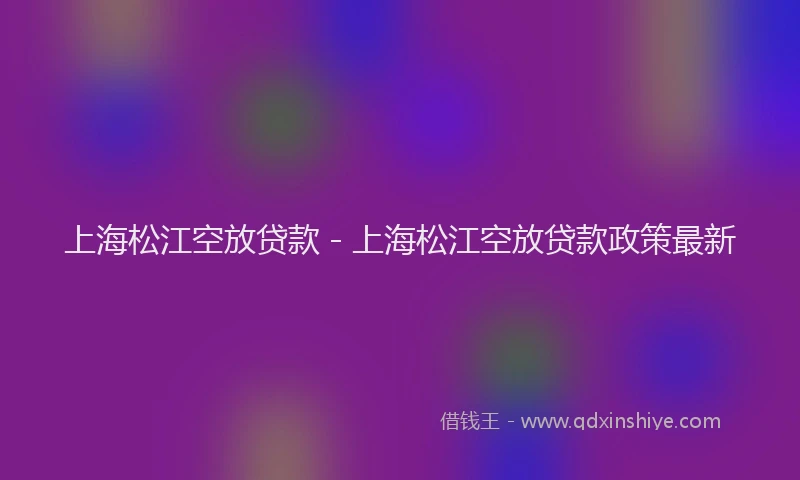 上海松江空放贷款 - 上海松江空放贷款政策最新
