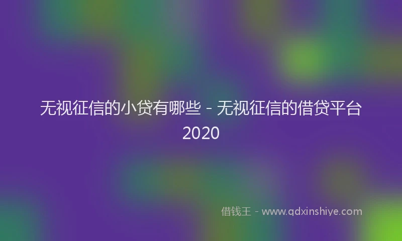 无视征信的小贷有哪些 - 无视征信的借贷平台2020