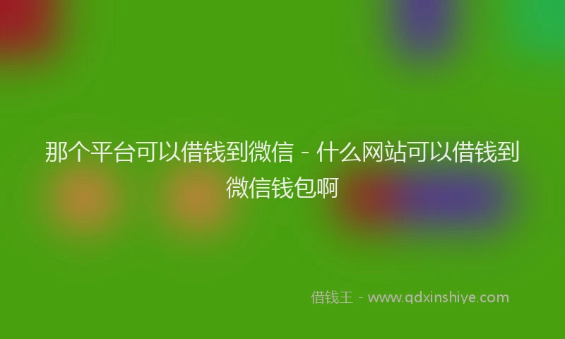 那个平台可以借钱到微信 - 什么网站可以借钱到微信钱包啊