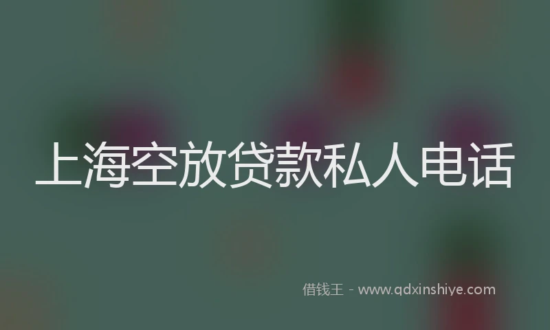 上海空放贷款私人电话