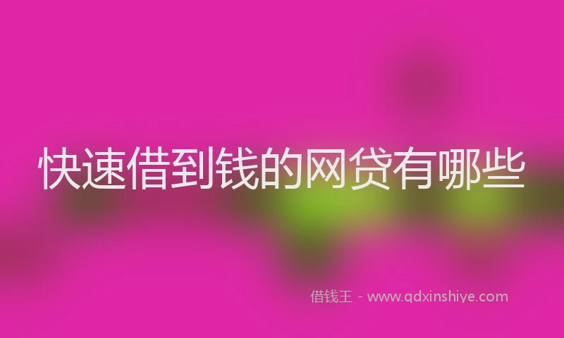 快速借到钱的网贷有哪些