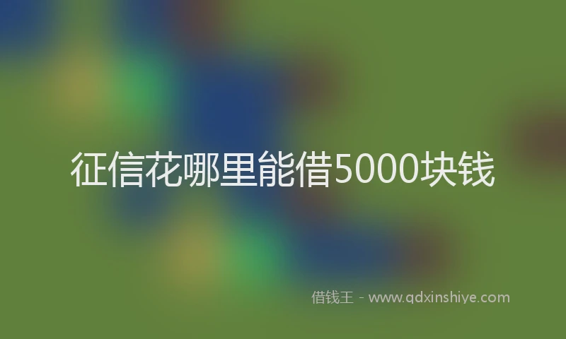 征信花哪里能借5000块钱