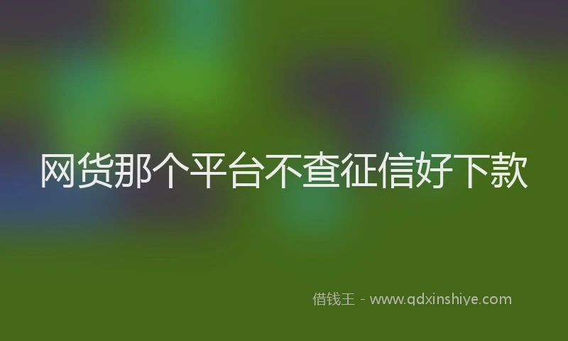 网货那个平台不查征信好下款