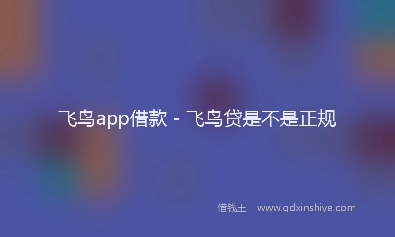 飞鸟app借款 - 飞鸟贷是不是正规