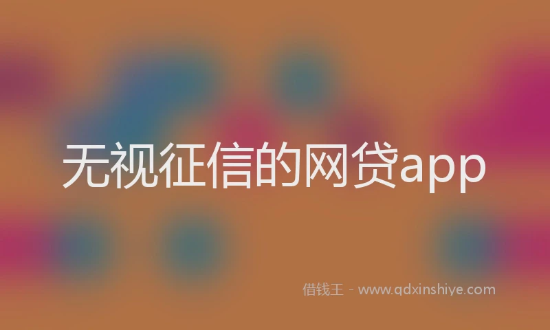 无视征信的网贷app