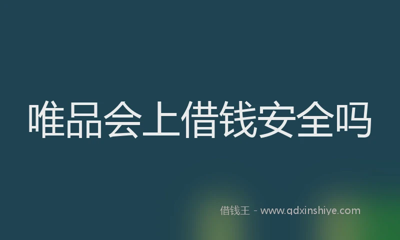 唯品会上借钱安全吗