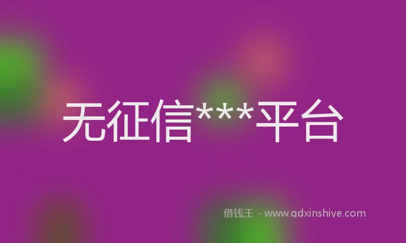无征信***平台