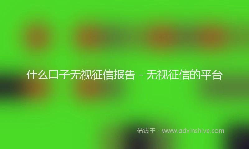 什么口子无视征信报告 - 无视征信的平台
