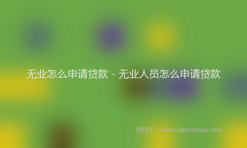 无业怎么申请贷款 - 无业人员怎么申请贷款