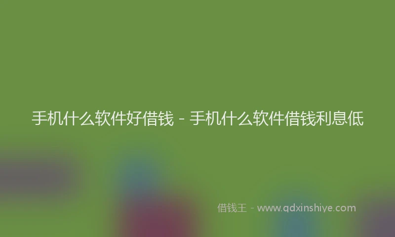 手机什么软件好借钱 - 手机什么软件借钱利息低