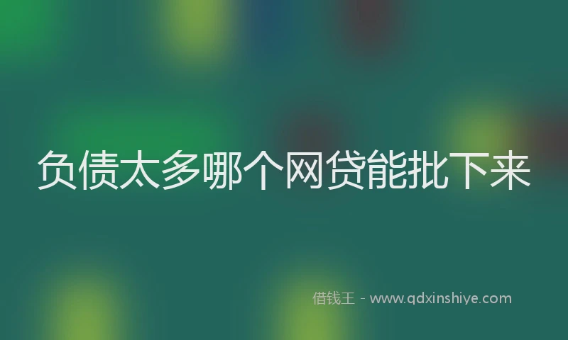 负债太多哪个网贷能批下来