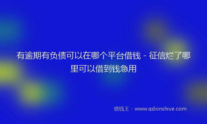 有逾期有负债可以在哪个平台借钱 - 征信烂了哪里可以借到钱急用