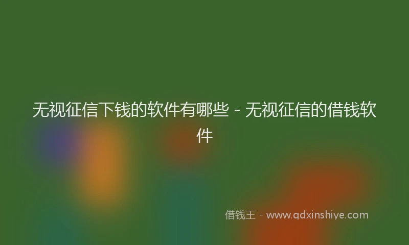 无视征信下钱的软件有哪些 - 无视征信的借钱软件