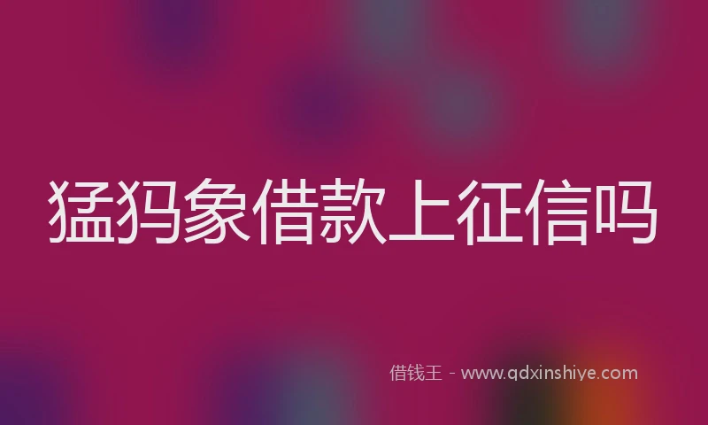 猛犸象借款上征信吗