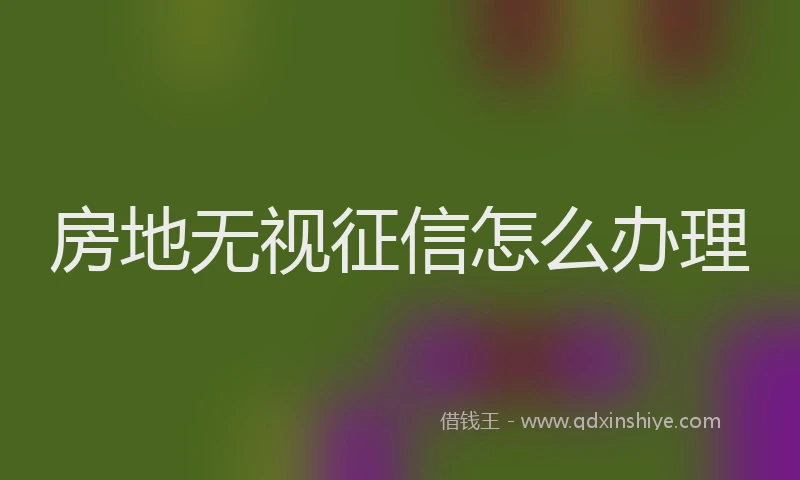 房地无视征信怎么办理